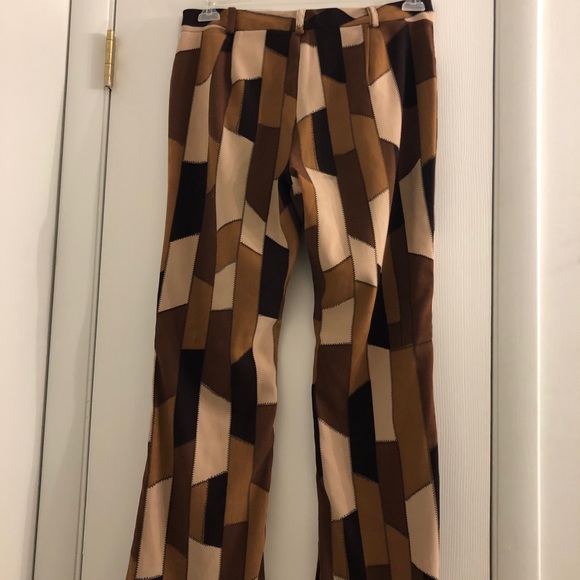 SOLD Retro Patchwork Suede Flare Pants - Picture 3 of 7